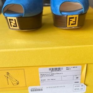 Fendi Spuntata Zucca Tabacco Peep Toes Gynaikeia Papoytsia